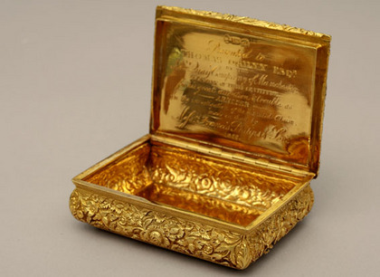 Antique Silver Gilt Snuff Box - Thomas Shaw, Thomas Ogilvy, Francis Philips